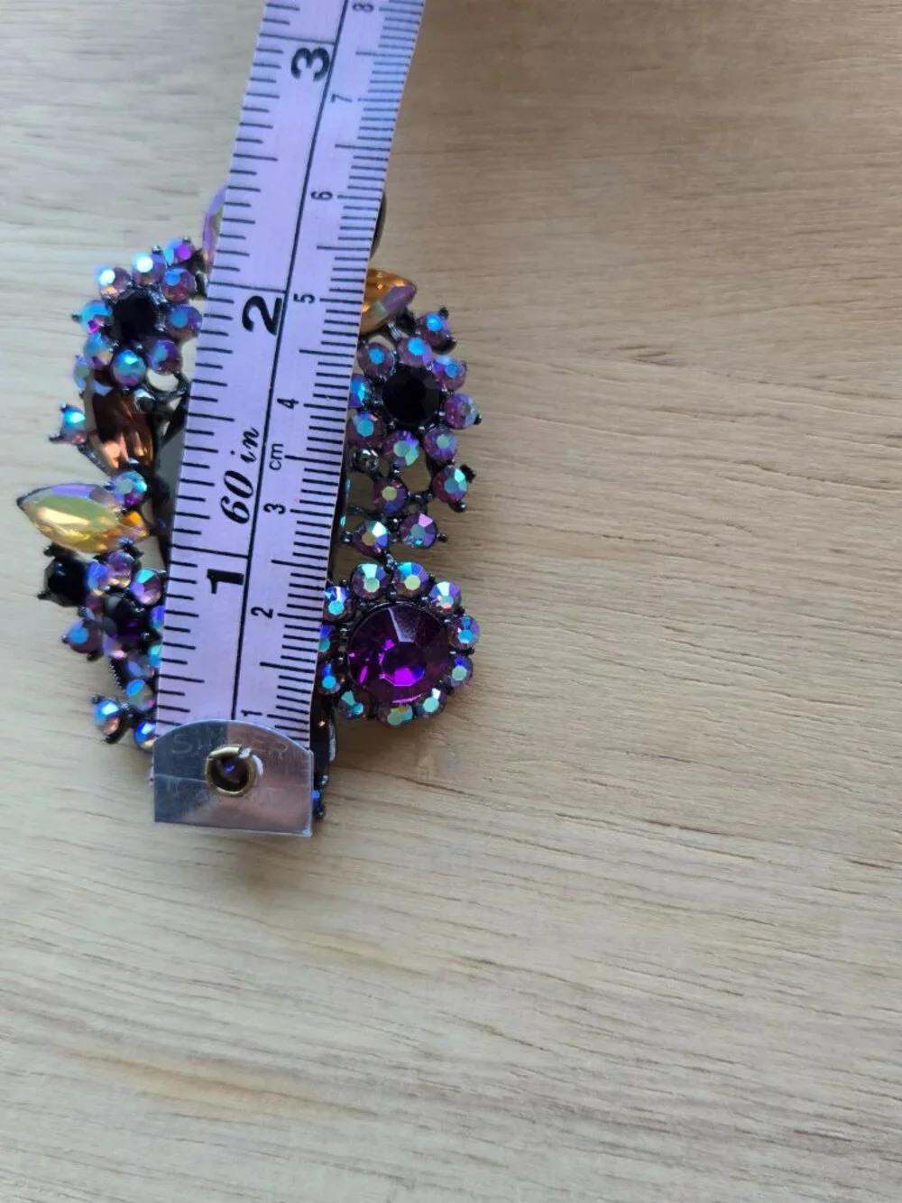 Purple Crystal Brooch Sparkly Fairycore Evening Wedding Guest Victorian-Style